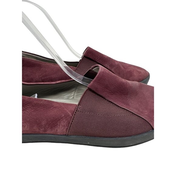 Eileen Fisher Chase Burgundy Suede Slip-On Womens Loafers Size 9 - Picture 2 of 10